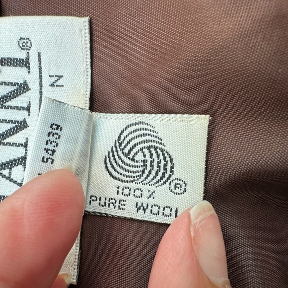 Vintage Gianni 100% Wool Rich Chocolate Brown Midi Skirt Women’s Size 14 - Picture 9 of 10